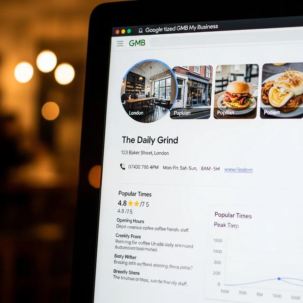 Optimised Google My Business profile on a screen