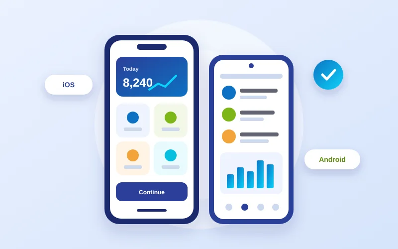 Custom iOS and Android mobile apps for customers and staff