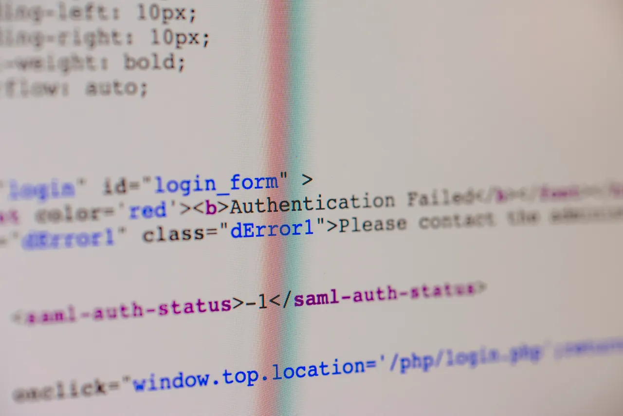 Code on a screen during a custom software development project